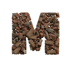 Old & Broken Bricks 3D Alphabet or Lettering