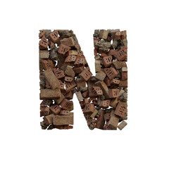 Old & Broken Bricks 3D Alphabet or Lettering
