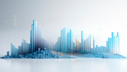 Fototapeta na wymiar global financial growth and technological connectivity in a futuristic cityscape,dynamic skyline represents the epitome