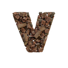 Old & Broken Bricks 3D Alphabet or Lettering