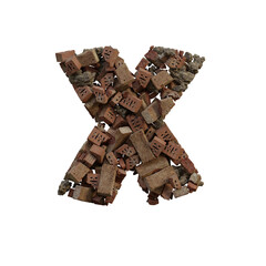 Old & Broken Bricks 3D Alphabet or Lettering