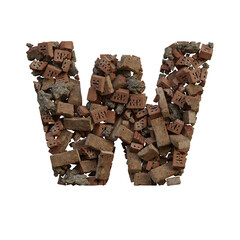 Old & Broken Bricks 3D Alphabet or Lettering