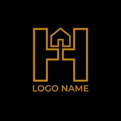 H letter road house logo design vector