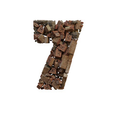 Old & Broken Bricks 3D Alphabet or Lettering