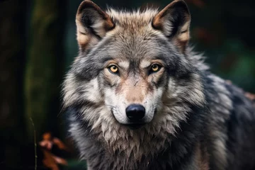 Deurstickers Gray wolf in the wild © Veniamin Kraskov