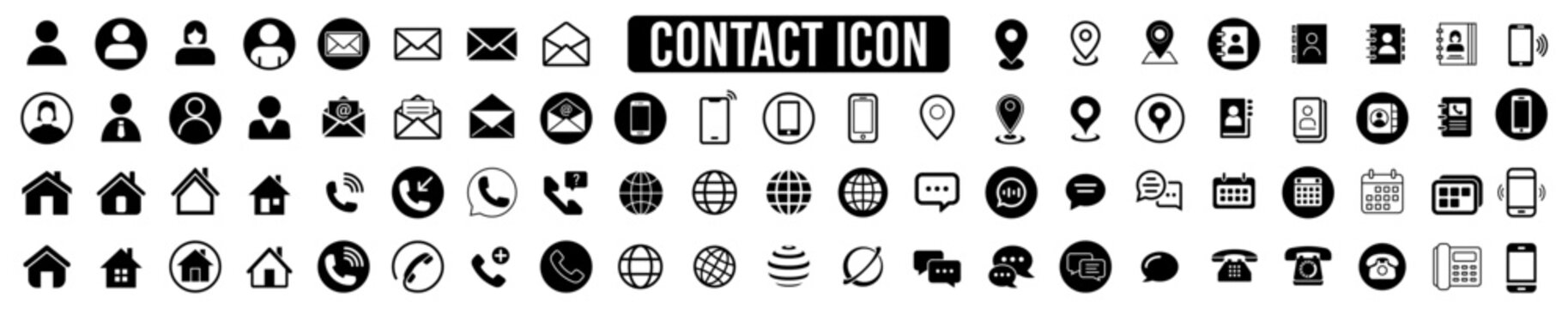 Contact us icon vector. Communication icon set