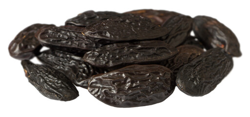 Tonka beans isolated on white background.
