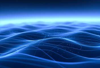 abstract realms of digital technology: A futuristic, blue, three-dimensional network of interconnected geometric shapes © BrightSpace