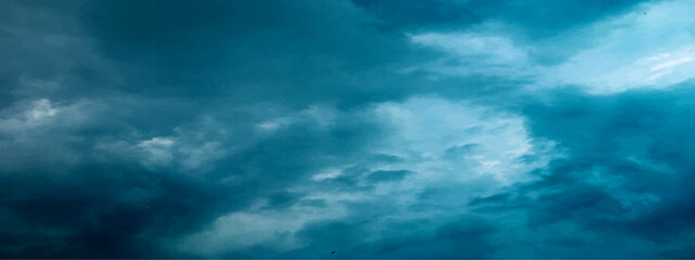 Obraz premium blue sky with clouds clouds strom rainy momnet surface vintage splashed dark mode canvas winter stylish unique effect color illustration reflection texture vector The white, blue sky watercolor smoke 