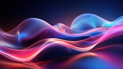Abstract pink purple motion glow light trail with particles background. Generative Ai