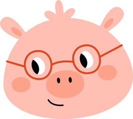 Pig With Eyeglasses Head