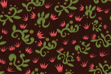 Title: Ethnic abstract ikat art. Seamless pattern in tribal, folk embroidery, for carpets, wallpapers, garments, wrapping, fabrics, coverings, textiles and more
