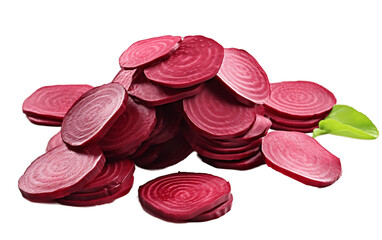 Sliced Fresh Beetroot Isolated on a Transparent Background PNG. Generative AI