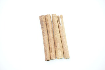 Cinnamon sticks isolated on white background , top view , super food