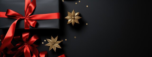 In the midst of the night, black gift boxes are beautifully positioned, embodying the spirit of Black Friday discounts.