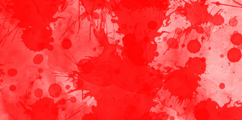 Abstract watercolor paint background. Abstract red grunge background texture. Red grunge background with blood splash on wall. Red texture wallpaper. grunge texture paintbrush wall painting background