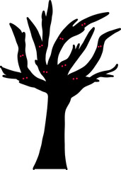 spooky tree halloween vector graphic
