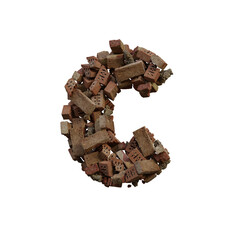 Old & Broken Bricks 3D Alphabet or Lettering