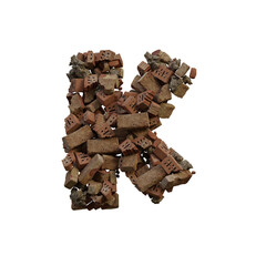 Old & Broken Bricks 3D Alphabet or Lettering
