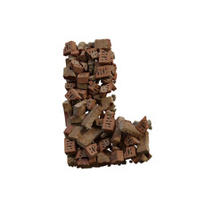 Old & Broken Bricks 3D Alphabet or Lettering