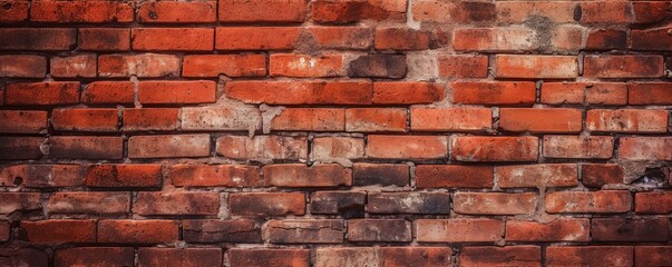 free photo dark red brick wall texture generative AI