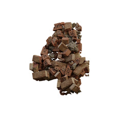Old & Broken Bricks 3D Alphabet or Lettering