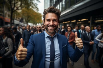Fototapeta premium Confident Entrepreneur With A Winning Mindset, Generative AI 