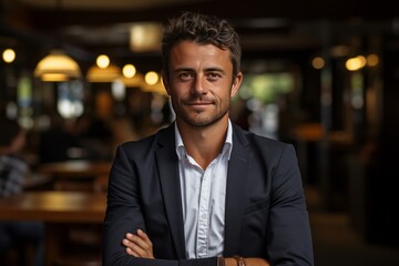 Fototapeta premium Confident Entrepreneur With A Winning Mindset, Generative AI 