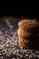 oatmeal cookies on a tray from the oven