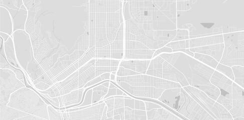 Background El Paso map, United States, white and light grey city poster. Vector map with roads and water. Widescreen proportion, flat design roadmap.