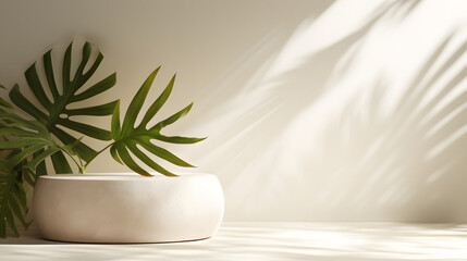 Luxury Organic Cosmetic Display with Dappled Sunlight