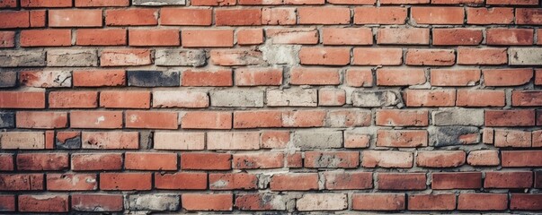 free photo dark red brick wall texture generative AI