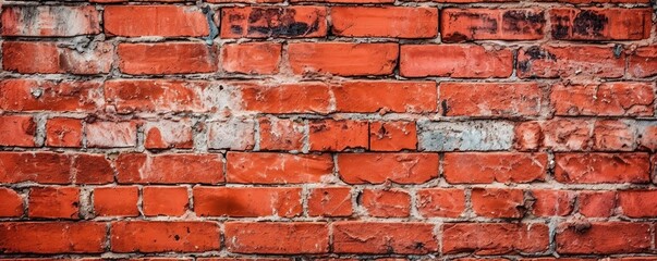 free photo dark red brick wall texture generative AI