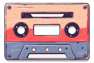 Obraz premium Cute cassette tape cartoon isolated.