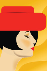 The profile image of a pretty woman wearing a stylish red hat is featured.