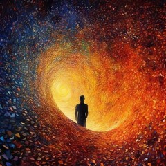 Person in the sky spiral