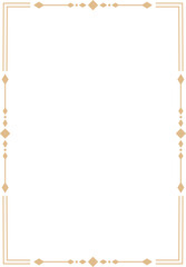 Art deco border and frames. Modern geometric gold frames, decorative line border and geometric golden label frame.