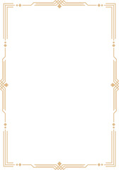 Art deco border and frames. Modern geometric gold frames, decorative line border and geometric golden label frame.