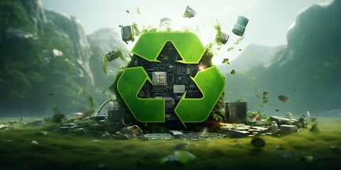 Green recycling concept - obrazy, fototapety, plakaty