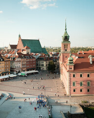 View of Plac Zamkowy and the Royal Castle, in Warsaw, Poland