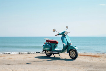 Obraz premium Beach Day with a Scooter