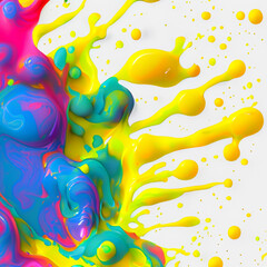 colorful paint splashes on white