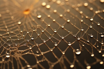 A Morning Dew-Kissed Spider Web