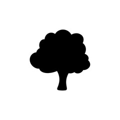 black silhouettes of tree, vector illustration.