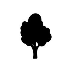 black silhouettes of tree, vector illustration.