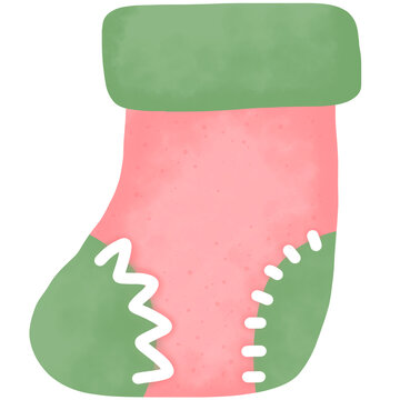 Christmas red socks The weather is cold and snowing. On New Year's Day