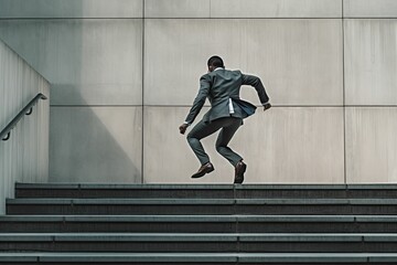 professional business person walking on stairs