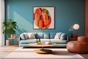 contrast between warm and cool colors in modern living room