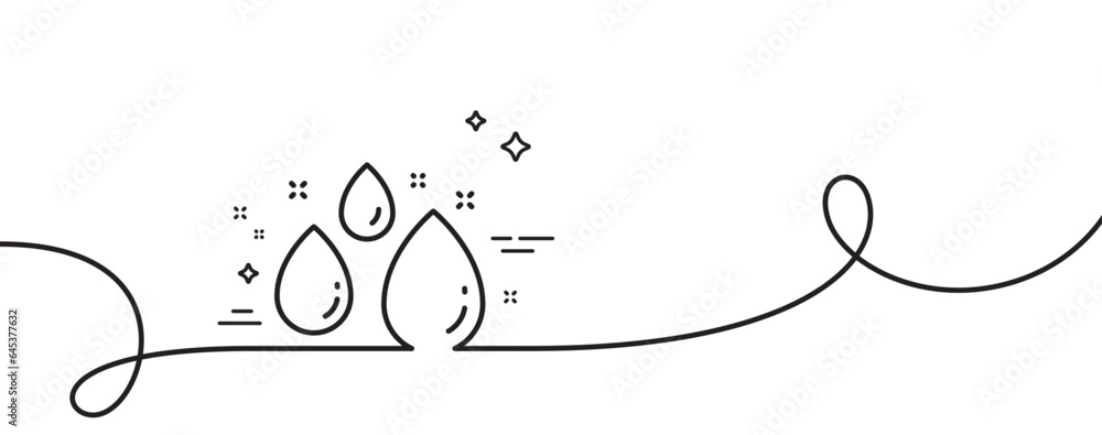 Aufkleber water drop line icon. continuous one line with curl. clean aqua sign. liquid symbol. water drop sing
