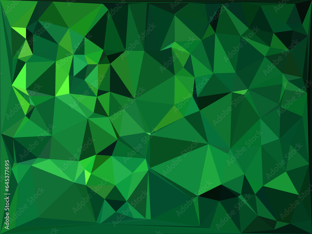 Aufkleber vivid green coloured triangular mosaic pattern and tessellation in cubist style